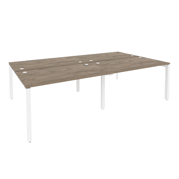 Onix Рабочая станция на П-образном м/к O.MP-D.RS-4.3.8 Тиквуд темный/Белый металл 2760*1635*750 - Вид 1