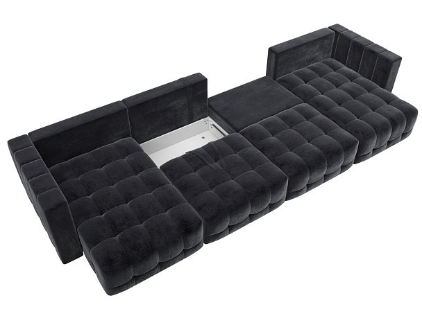 Диван П-образный Лига-052 НПБ Лонг Велюр серый - Вид 8