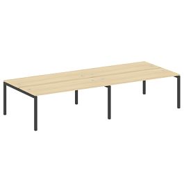 Metal System Quattro Р. ст. на 4 раб. места на П-образном м/к 50БП.СМ-4.5 Акация/Антрацит металл 3600*1475*750 - Фото предпросмотра