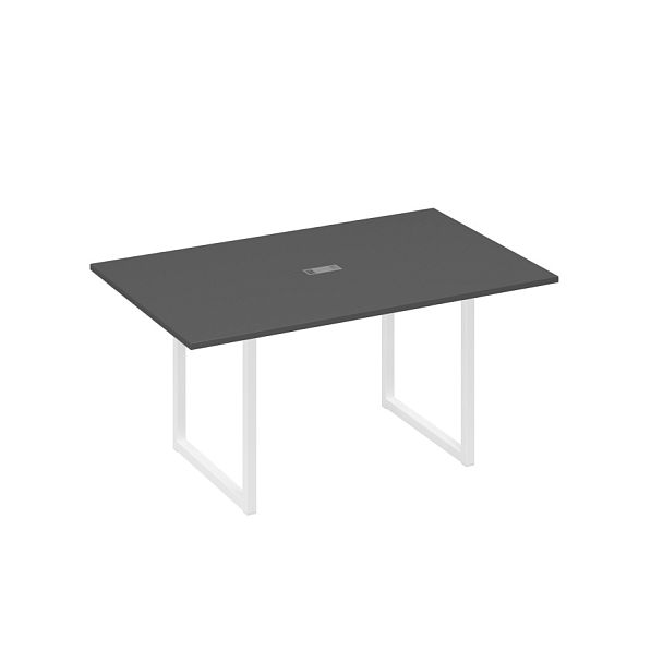 Стол 160 каркас QUATTRO для переговоров A4 А4 Б4 121 БП антрацит премиум / металлокаркас белый - Вид 1