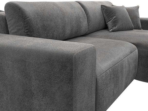 Диван угловой Лига-036 НПБ Классик правый угол Велюр серый - Вид 4