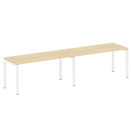 Metal System Quattro Р. ст. на 2 раб. места на П-образном м/к 50БП.СМ-2.4 Акация/Белый металл 3200*720*750 - Фото предпросмотра