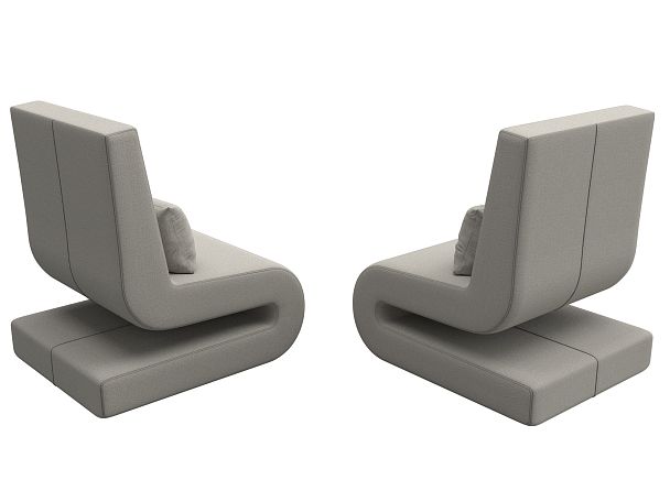 Кресло Волна (2 шт.) Рогожка бежевый - Вид 5