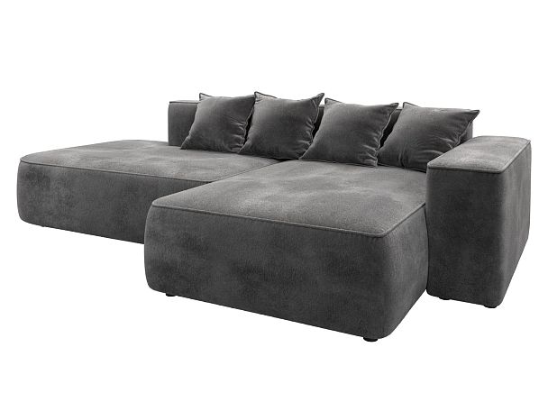 Диван угловой Лига-065 угол правый Велюр серый - Вид 2