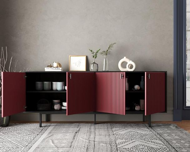 Комод с четыремя дверками Emerson арт EM01/red/L - Вид 2