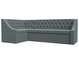 Диван кухонный угловой Мерлин левый угол Рогожка серый - Фото предпросмотра