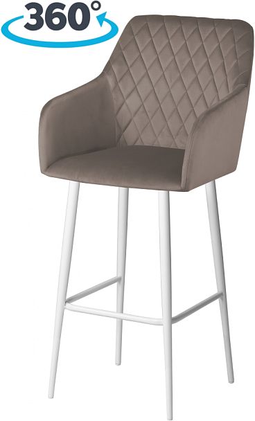 Барное поворотное кресло Барли К, Confetti mocco/белый - Вид 1