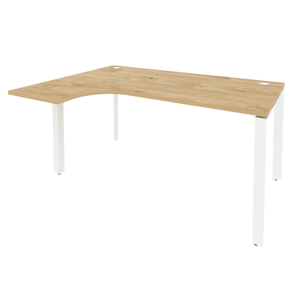 Onix Стол эргономичный левый на П-образном м/к O.MP-SA-4 (L) Тиквуд светлый/Белый металл 1580*1180*750 (800/460) - Вид 1