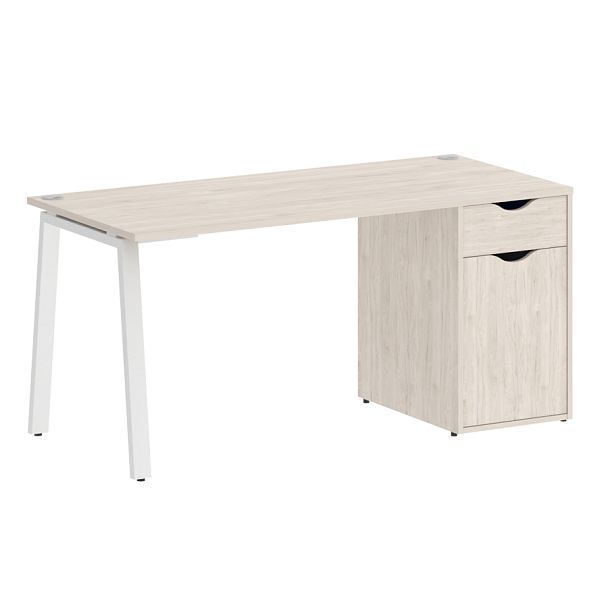 Home Office Стол письменный VR.SP-3-158.1.A Денвер светлый/Белый металл 1580*720*750 - Вид 1