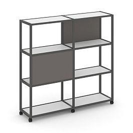 Shelf Mobile Стеллаж 4 уровня 2 секции VR.LT-STK-412.06 Белый Бриллиант/Металл Антрацит/W-26 1170*400*1523 - Фото предпросмотра
