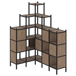 Loft Угловой внутренний стеллаж наборный VR.L-43 Дуб аризона/Чёрный металл 1278*1694*2280 - Фото предпросмотра