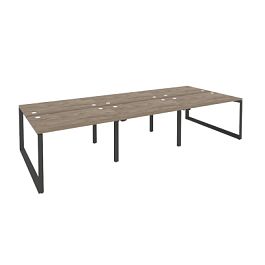 Onix Рабочая станция на О-образном м/к O.MO-D.RS-6.2.7 Тиквуд темный/Антрацит металл 3540*1475*750 - Фото предпросмотра