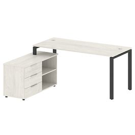 Metal System Р. ст. с тумбой на П-образном м/к БП.РС-СТС-2.4 (L) Дуб наварра/Антрацит металл 1700*1520*750 - Фото предпросмотра