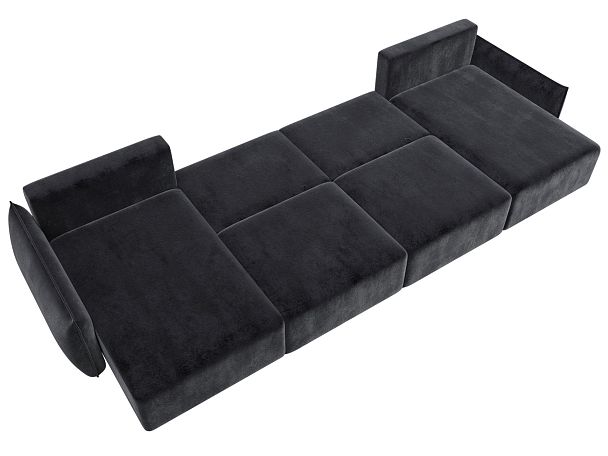 Диван П-образный Лига-051 НПБ Лонг Велюр серый - Вид 9