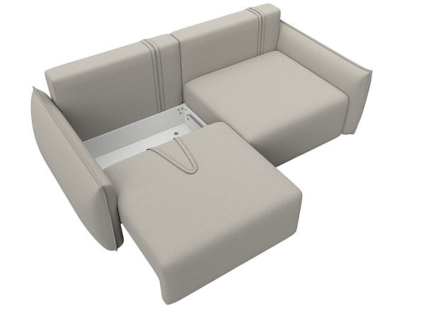 Диван прямой Лига-051 НПБ Рогожка бежевый - Вид 7