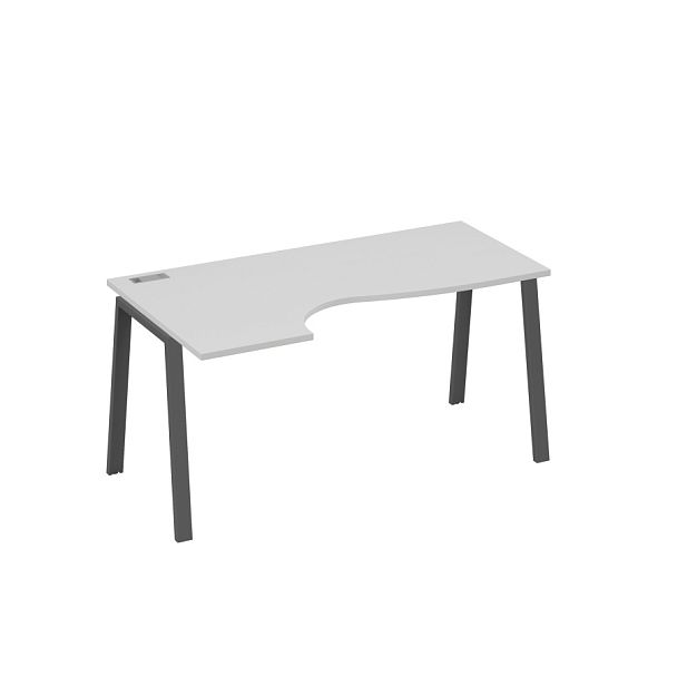 Стол эргономичный левый "Классика" на металлокаркасе TRE A4 А4 Б3 045 БП серый / металлокаркас антрацит - Вид 1