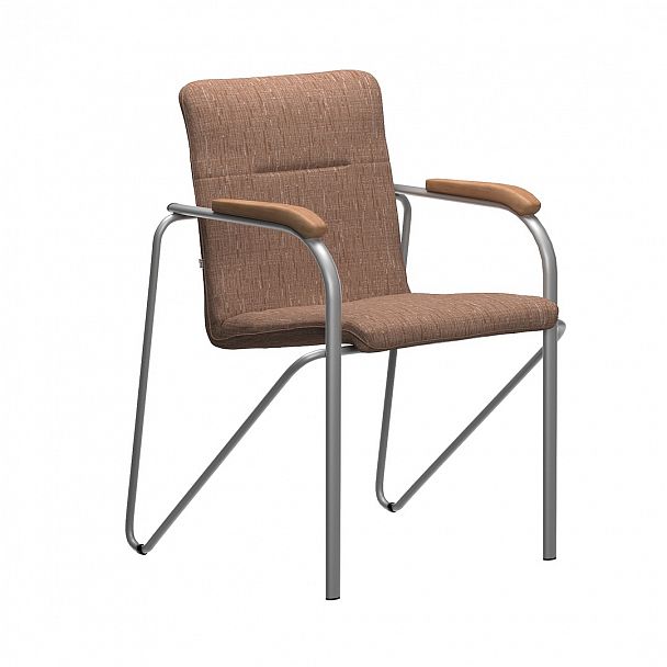 Стул Самба, рогожка коричневая, цвет каркаса-серебро - Вид 2