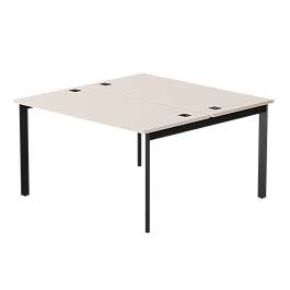 Бенч-система на 2 места Everprof EVO на металлокаркасе 1380х670(1370)x755 опоры 45гр Кашемир/Черный - Фото предпросмотра