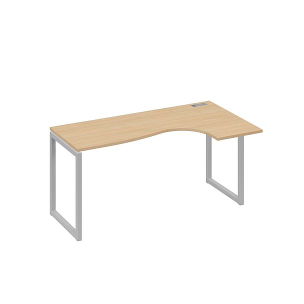Стол эргономичный правый "Классика" на металлокаркасе QUATTRO A4 А4 Б4 036 БП натуральный дуб / металлокаркас серый - Вид 1