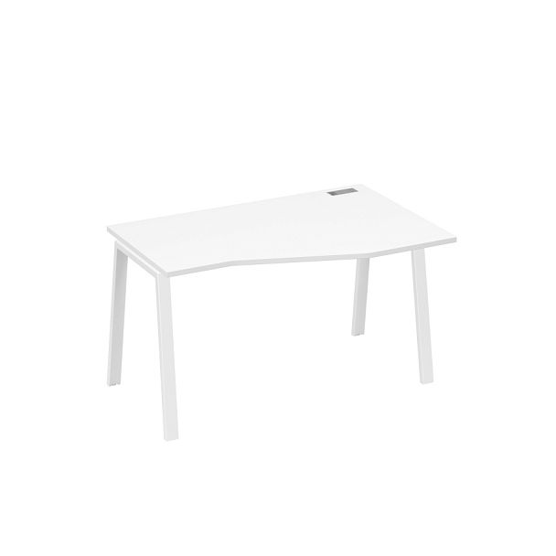Стол эргономичный правый "Техно" на металлокаркасе TRE A4 А4 Б3 064 БП белый премиум / металлокаркас белый - Вид 1