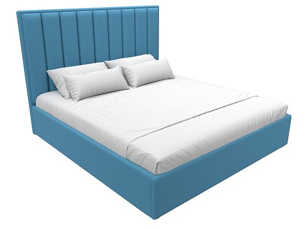 Кровать интерьерная Афродита 180 Рогожка голубой - Вид 4