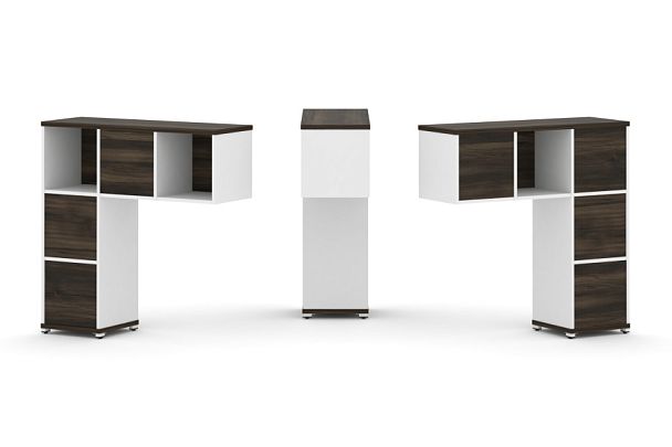 Concept Надставка низкая CN.DNN-003 Дуб Мали/Белый Бриллиант/Металл Белый 1099*365*1130 - Вид 1