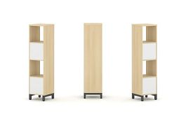 Стайл Проджект Набор стеллажа 1 сторон., 4 яр. SN.NS-411 Акация Лорка/Белый/Металл Антрацит 387*400* - Фото предпросмотра