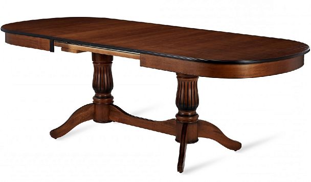 Стол деревянный раздвижной Кайнс 160(200,240)х100х76 Античный орех с черной патиной - Вид 5