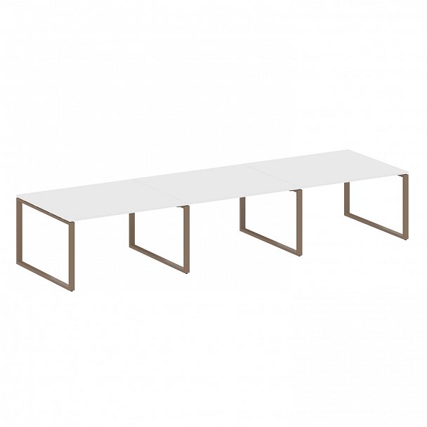 Стол для переговоров "Metal System" БО.ПРГ-3.3 белый/мокко - Вид 1