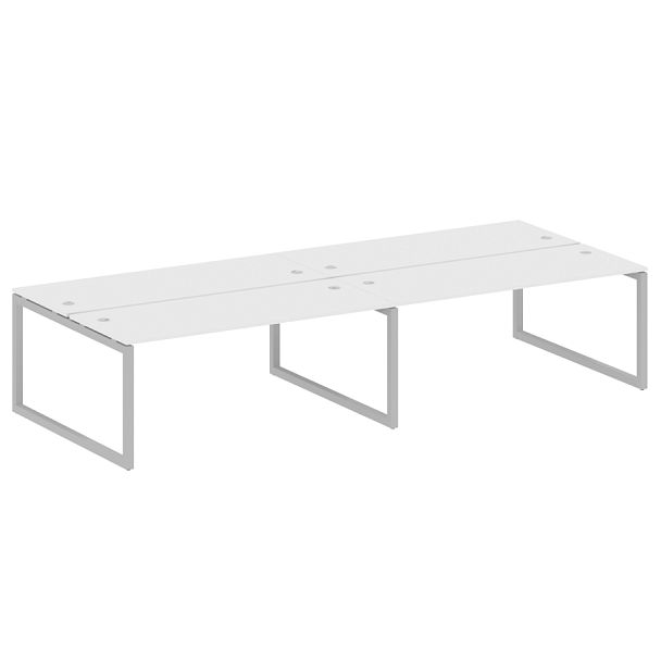 Metal System Quattro Р. ст. на 4 раб. места на О-образном м/к 50БО.СМ-4.5 Белый/Серый металл 3600*1475*750 - Вид 1