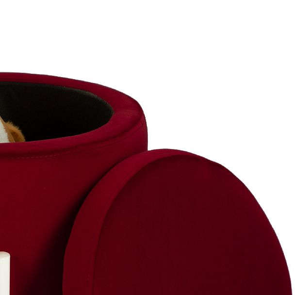 Комплект пуфов Кен с местом для хранения Бордовый велюр Confetti bordo/белый, 2 шт. - Вид 4