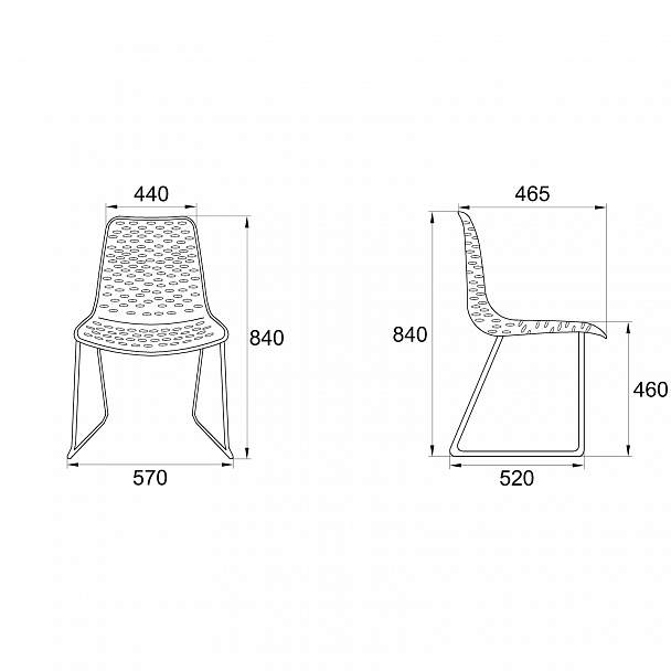 Стул LUX Пруток, каркас Хром, голубой, стопируемый - Вид 3