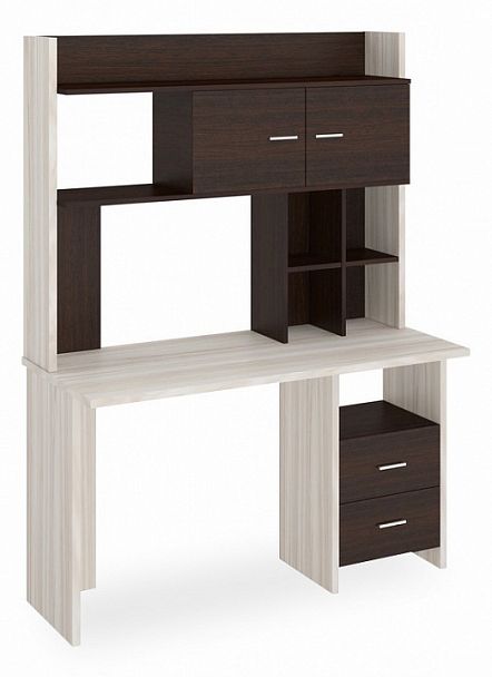 Стол компьютерный Домино Lite СКЛ-Прям130+НКЛХ-130 Венге/Карамель - Вид 1