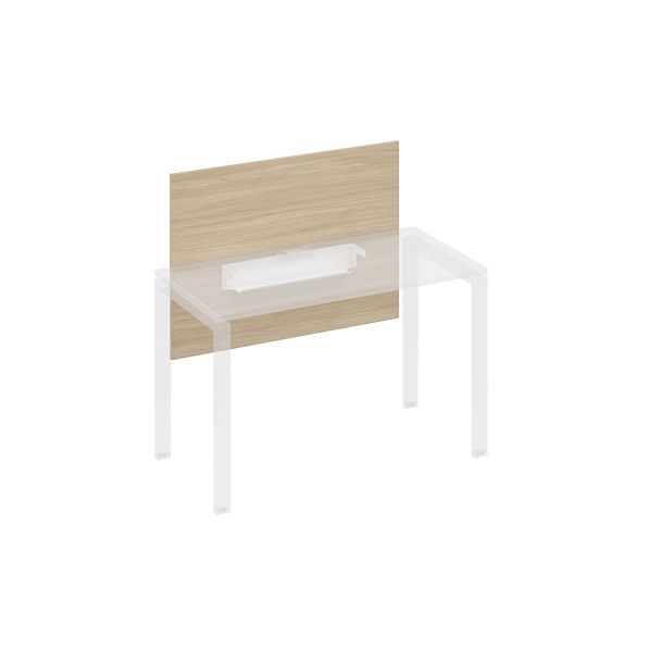 Экран настольный фронтальный большой для стола 120 с кабель-каналом A4 А4 Б 836 БП дуб скандинавский / металлокаркас белый - Вид 1