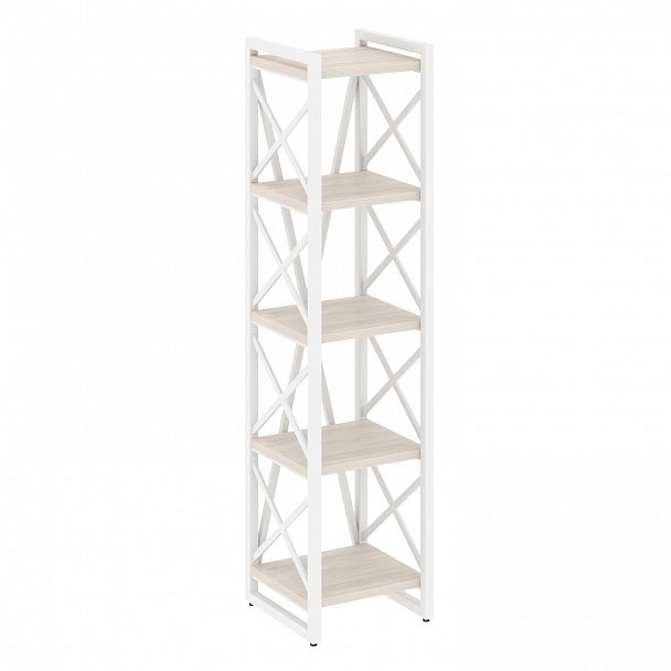 Стеллаж на опорах "Loft" VR.L-MST.O-5.4 денвер светлый/белый - Вид 1