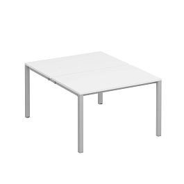 Рабочая станция на металлокаркасе КФ (2х120) Комфорт КФ К.С1 1144 БП белый премиум / серый - Фото предпросмотра