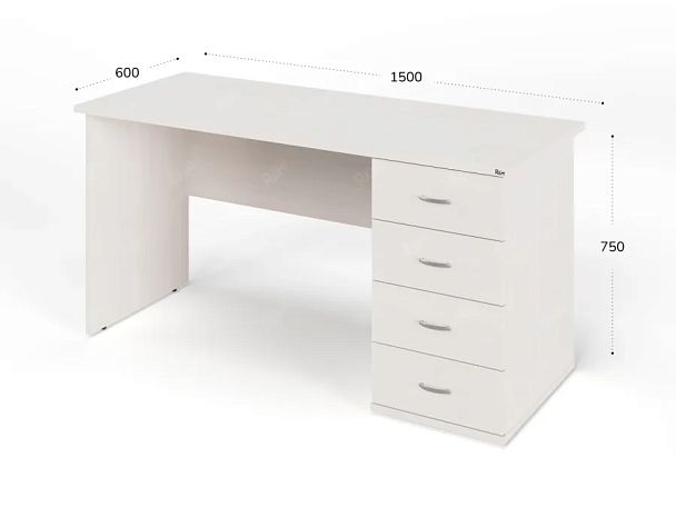 ЛАЙТ / LIGHT RRG007-15x6R Однотумбовый стол 150x60x75 Дуб Молочный - Вид 3