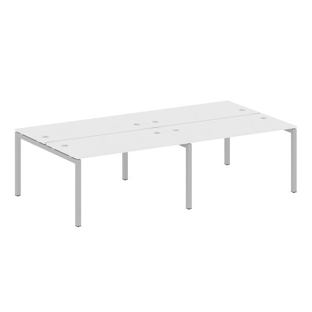 Metal System Quattro Р. ст. на 4 раб. места на П-образном м/к 50БП.СМ-4.3 Белый/Серый металл 2800*1475*750 - Вид 1