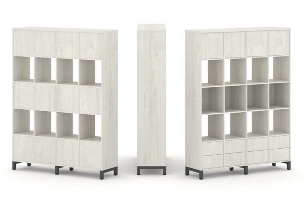 Стайл Проджект Набор стеллажа 1 сторон., 5 яр. SN.NS-541 Дуб Наварра/Металл Антрацит 1488*400*1982 - Вид 1