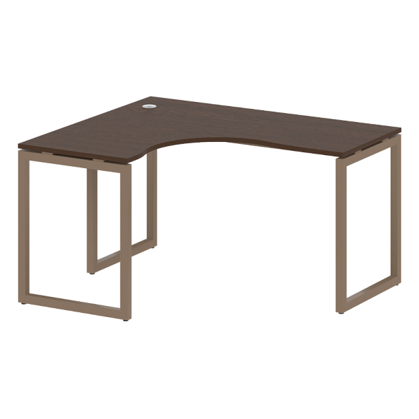 Metal System Quattro Стол криволинейный левый на О-образном м/к 40БО.СА-3 (L) Венге/Мокко металл 1400*1200*750 - Вид 1