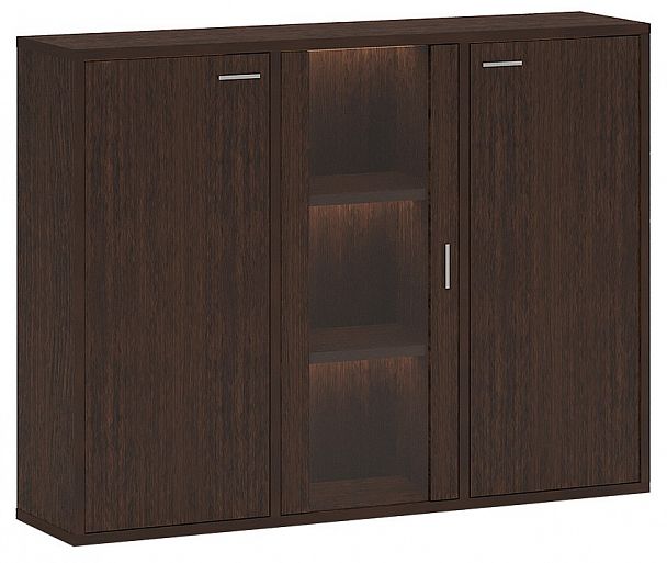 Тумба-витрина Домино СУ(ш3в1)+2ФГ+1ФС Венге - Вид 1