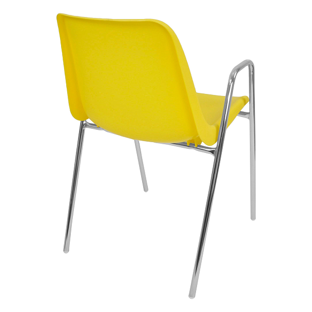 Стул Vicenza (4 высокие ножки c подлокотниками), каркас Хром, желтый, РП+ИК, стопируемый - Вид 2