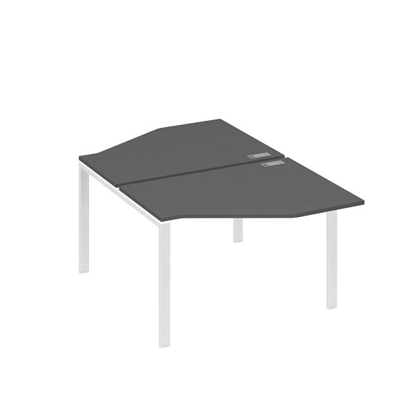 Рабочая станция опоры UNO со столами Техно (2х120) A4 А4 Б1 186 БП антрацит премиум / металлокаркас белый - Вид 1