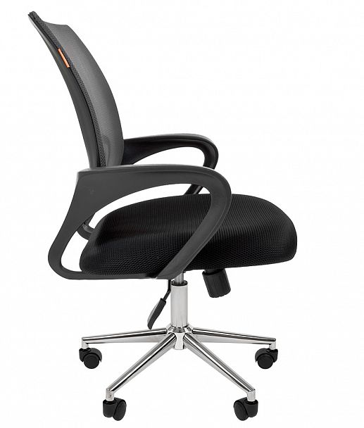 Кресло CHAIRMAN 696 хром new, ткань TW/сетчатый акрил, черный/серый - Вид 3