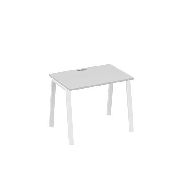 Стол письменный на металлокаркасе TRE A4 А4 Б3 012 БП серый / металлокаркас белый - Вид 1