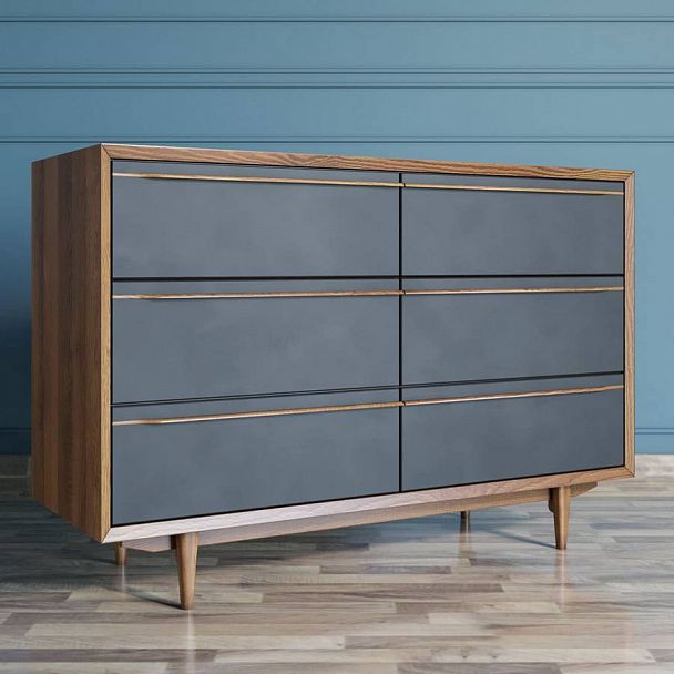 Комод "Bruni Black" с 6 ящ BR05 - Вид 3