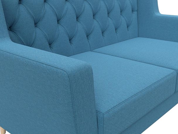 Диван кухонный прямой Брайтон 2 Люкс Рогожка голубой - Вид 4