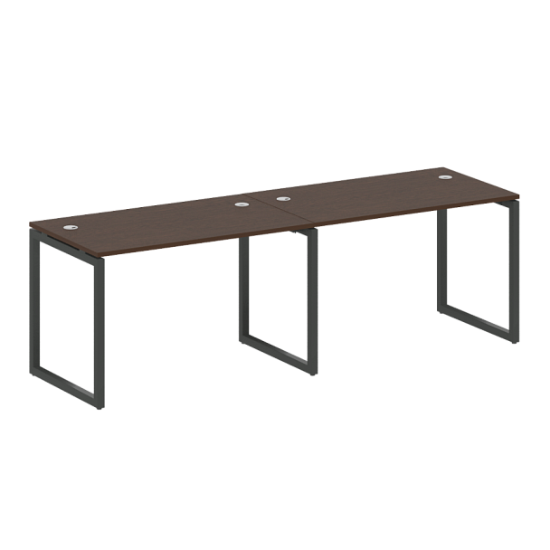 Metal System Quattro Р. ст. на 2 раб. места на О-образном м/к 40БО.СМ-2.2 Венге/Антрацит металл 2400*720*750 - Вид 1