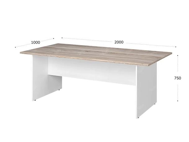 TANDEM RTD005-200-MA Конференц-стол прямоугольный ун-й 2000х1000х750 Дуб Маувелла/Белый - Вид 2