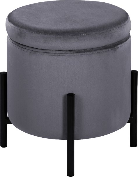 Пуф Кен с местом для хранения Серый велюр H-15/черный - Вид 2